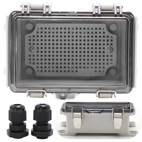 MAKERELE Waterproof ABS Plastic Electrical Boxes, Hinged Shell Outdoor Project Enclosure with Transparent Cover