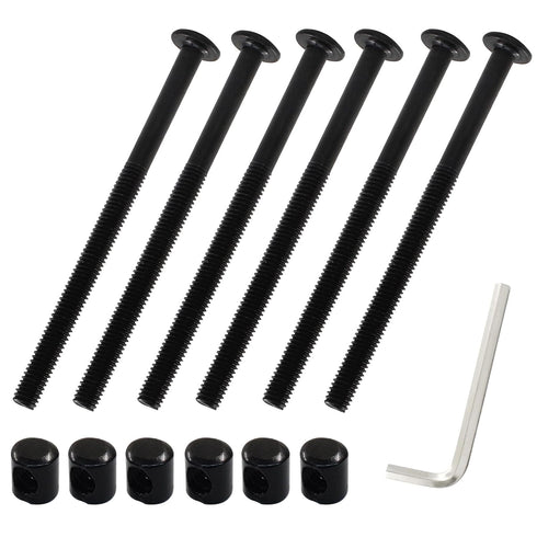 Jiozermi 12 M6 90mm Pcs x Hex Socket Head Screws Bolts Barrel Nuts, Bunk Bed Bolts and Nuts Assortment Kit daybed