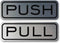 Quality Classic Horizontal Push Pull Door Signs - Durable Safety Signs (Brushed Silver) - Medium, 1 Set, Easy to Install
