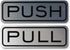 Quality Classic Horizontal Push Pull Door Signs - Durable Safety Signs (Brushed Silver) - Medium, 1 Set, Easy to Install