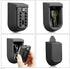 Indoor & Outdoor Key Lock Box Wall Mounted Push Button Combination Safe Storage with Black Rubber Cover
