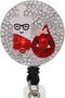 Cute Rhinestone Dropping Nurse Retractable ID Badge Reel Holder