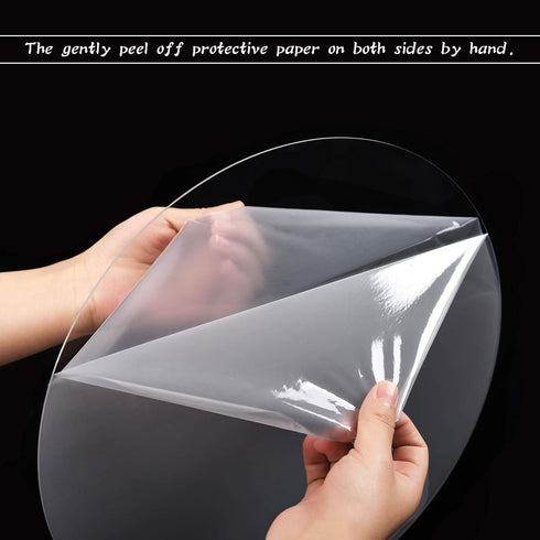 Zonon 2 12 Inch Round Acrylic Sheet Clear Cake Acrylic Disc Sheet 1/16" Thick Transparent Circle Disc for DIY Cake
