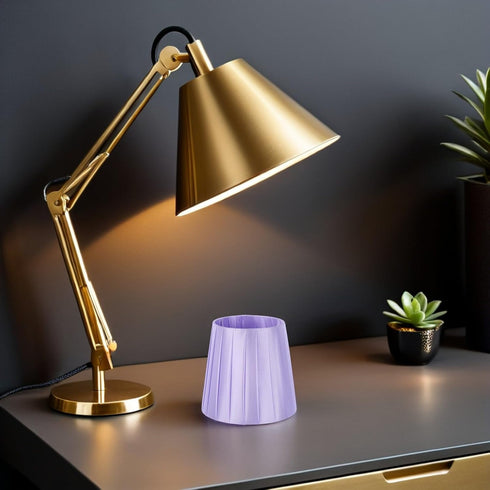 Cozy NUOBESTY Small Cloth Lampshade Light Cover for Table Floor Lamps Iron Frame with Purple Fabric Soft Decor