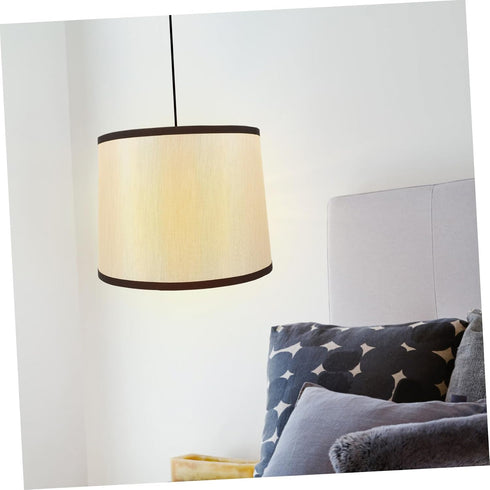 HAKIDZEL Round Replacement Lamp Shade for Floor Lamp Black-edged Cloth Cover with Top and Bottom for Bedroom and Home