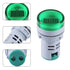 AITRIP 5PCS Digital DC Voltmeter LED Display Voltage Meter 20-500V Monitor with Green Indicator Round Lamp