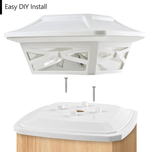 Davinci Lighting Flexfit Solar Outdoor Post Cap Lights, Bright LED Light, Includes Bases for 4x4 5x5 6x6 Wooden Posts