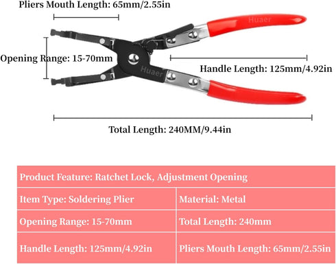 Akozon Car Soldering Pliers, Metal Soldering Plier Multi-Function Wire Welding Clamp Pick Up Aid Tool Wire Welding Pliers For Automobile Maintenance Repairing Tool by Akozon