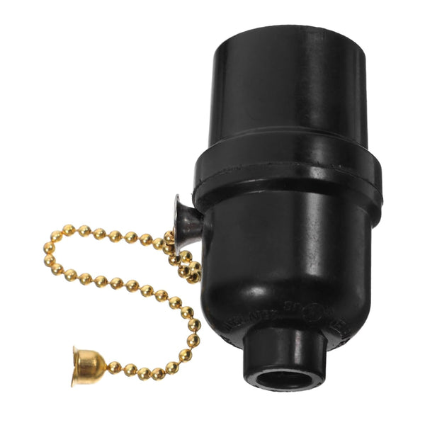 INOOMP Vintage Light Socket Pull Chain Base Lamp Holder Safe Cord End