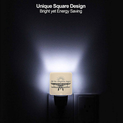 Chrobak LED Night Light,Vintage Retro Airplane LED Night Light Plug into Wall with Dusk to Dawn Light Sensor White