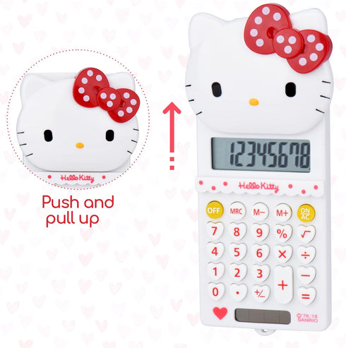Cute Calculator, 5.9 * 2.6in, 8 Digit LCD Display, Kids Mini Cartoon Handheld Calculator with Batteries