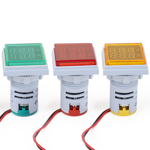 DROK AC Volt Amp Tester, 3pcs AC 60-500V 100A Digital LED Display Voltmeter