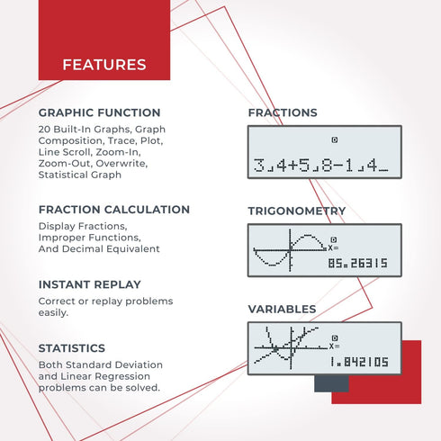 CATIGA CS229 Scientific Calculator with Graphics Functions, Multiple Modes for Beginners and Advanced Courses
