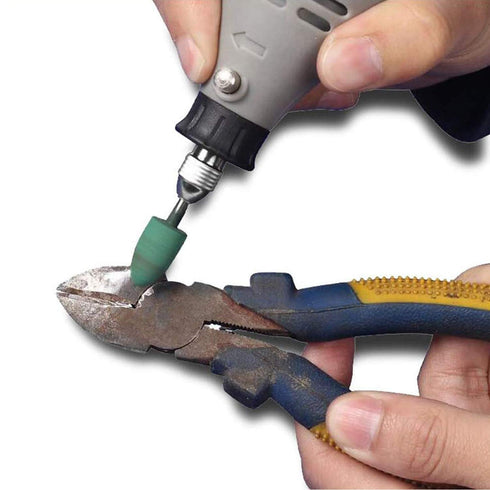 Rubber Polishing Burrs Bits, Bullet Cylinder Shape Mounted Point Polishing Bits for Electric Drill, Rotary Tool
