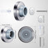Pangda Concave Wall Door Bumper Stop, Silver Stainless Steel with 1-1/8 Inch Gray Round Rubber Protector (4 Pieces)