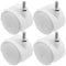 SHOWERORO 4pcs 1.5-inch White Furniture Casters with Brake, Universal Swivel Desk Chair