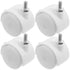 Generic 4pcs 1.5-inch White Plastic Chair Casters with Brake Swivel Desk Chair Wheels