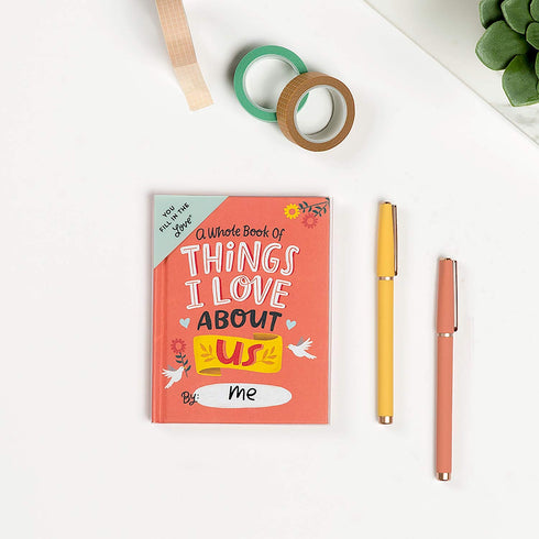 Em & Friends Fill in the Love Book - About Us Fill-in-the-Blank Gift Journal, 4.10 x 5.40-inches