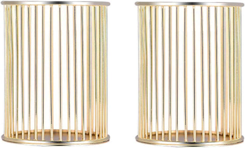 Pen Holder, Wire Metal Pencil Holder, Decorative Desk Storage Organizer for Stationery and Accessories (Gold 1, 2-PACK)