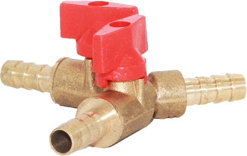 Joywayus 5/16" Hose Barb - Y Shaped Type 3 Way Union Intersection/Split Brass Shut Off Ball Valve Fitting