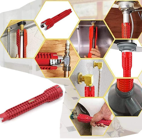 8-in-1 Faucet and Sink Installer, Anti-Slip Multifunctional Pipe Wrench for Bathroom and Kitchen Plumbing