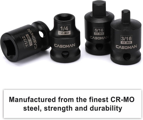3/8-inch Set, Drive,11 Set CASOMAN Drive Pipe Plug Socekt SAE, CR-MO, Tapered Male Square Drive, Chamfered Female