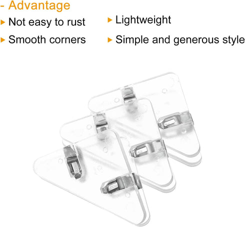 PATIKIL 5Pcs Multifunctional Document Clip, Triangular Clips for Books Pages, Transparent White
