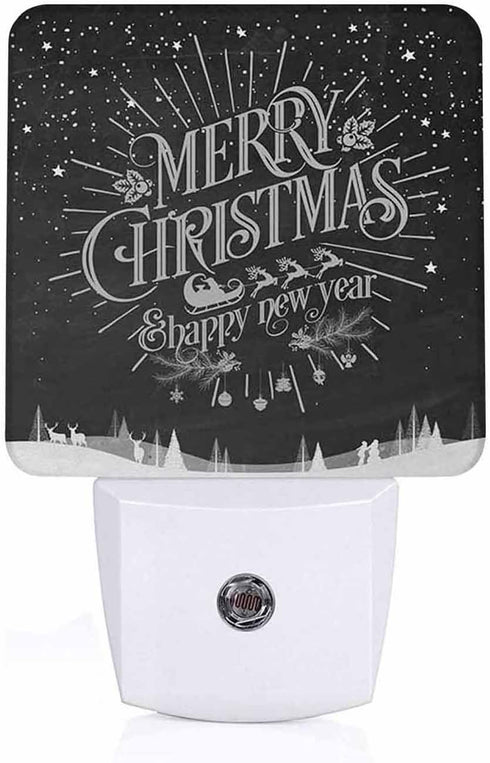 Jahiona LED Night Light Lamp with Smart Sensor Dusk to Dawn Sensor,Merry Christmas