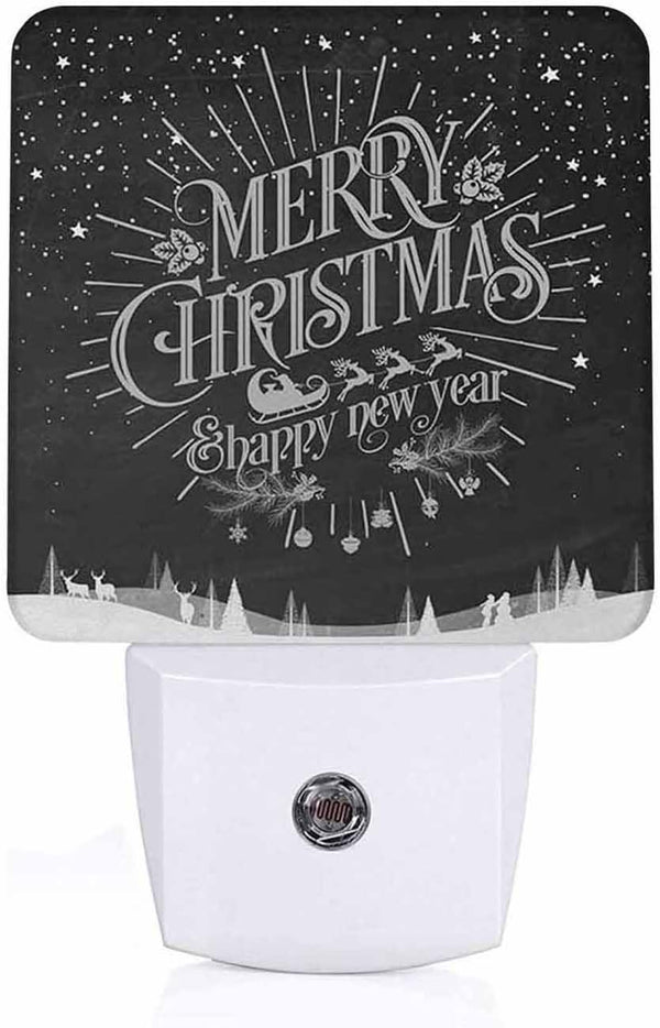 Jahiona LED Night Light Lamp with Smart Sensor Dusk to Dawn Sensor,Merry Christmas