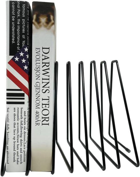 Book Organizer Magazine Holder, Desktop File Sorter Organizer Bookshelf Bookends Book End, Telescopic Bookend 7 Section (Black)