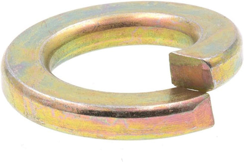 Prime-Line 9119260 Medium Split Lock Washers, 1/2 In., Grade 8 Yellow Zinc Plated Steel, 10 Pack