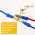 50pcs Electrical Double Male Female Adapter, Piggyback Spade Connectors to Single Female Brass 3 Way Adapter