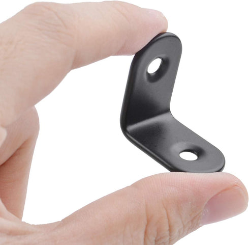 Aylifu 90 Degree Corner Braces, 12 Pieces Black Right Angle Brackets with 24 Screws for Shelves, Cabinet, Furniture