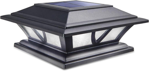 SIEDiNLAR Solar Post Lights Outdoor - 2 Modes LED Deck Fence Cap Light for 4x4 5x5 6x6 Posts