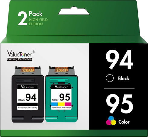 Valuetoner Remanufactured Ink Cartridges for HP 94 & 95 C9354BN C8765WN C8766WN for Officejet & Deskjet Printers - 2