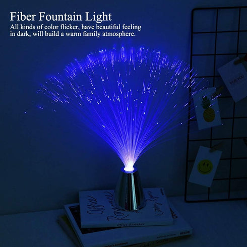 Fiber Optic Lamp, LED Colourful Changing Centerpiece Sensory Multicolor Light Fountain Ice Calming Mood Bedroom