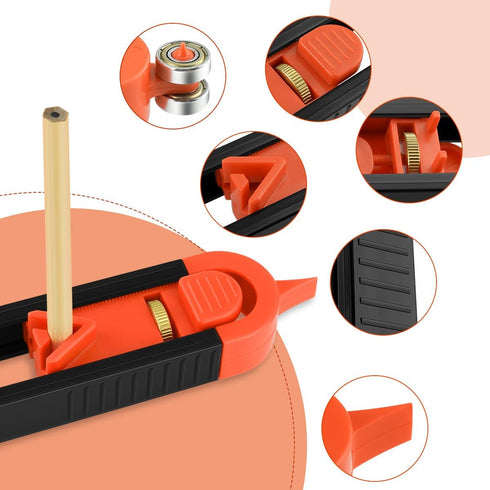 1 Pack Precise Contour Scribe Tool with 2 Pencils, Adjustable Lock for Woodworking Finish Carpenter