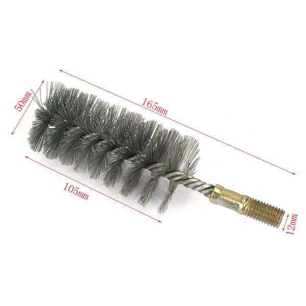1Pc 2" Stainless Steel Round Pipe Tube Cylinder Bores; Wire Cleaning Brush 50mm