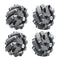Moebius 80mm High Hardness Plastic Mecanum Wheel Omni-Directional Smart Robot Car with 6mm