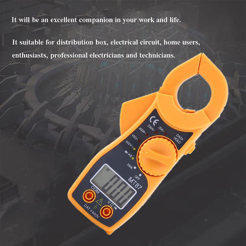 Multimeter,Digital Clamp Multimeter AC DC Voltmeter Ammeter Ohmmeter Volt Tester LCD Meter,with Overload Function