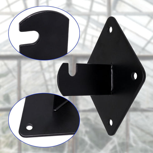 Wall Brackets for Gridwall Panels, Black Mount Brackets with Mounting Hardware (10 Pack)