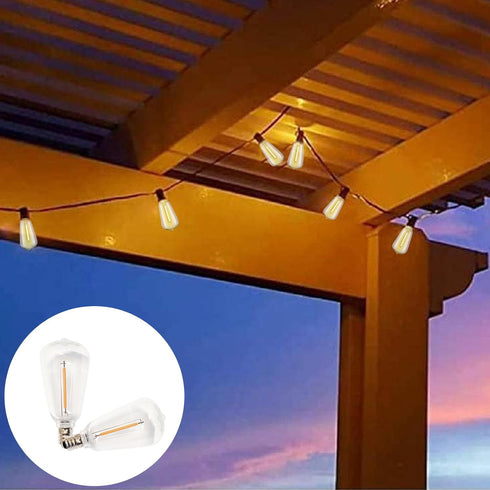 10 Pack ST38 Bulbs, Bulbs, E12 Dimmable Edison Replacement Warm White LED Clear Base, Energy-Efficient, Waterproof