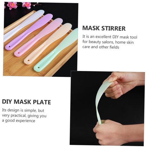 5 Pack Baluue Facial Mask Plate Mixing Spoon Easy to Clean Reusable Beauty Tool for Diy Face Mask