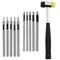 10 Pcs Leather Hole Punch Tool Set, Round Hole Punch with Double Head Hammer for Leather Projects