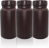 Laboratory Grade HDPE Wide Mouth Amber Reagent Bottle, Designed for Laboratories Classrooms or Storage at Home, 2,000mL
