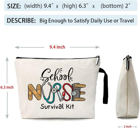 School Nurse Survival Kit Cosmetic Bag, School Nurse Practitioner Supplies, Gifts for School Nurse Practitioners
