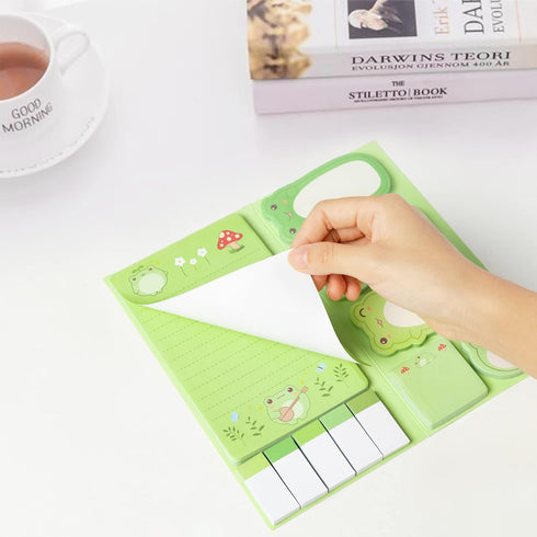 I Just Really Like Frogs Sticky Notes Set, 550 Sheets, Cute Cartoon Frogs Memo Pads, Animal Divider Tabs, Small Gift