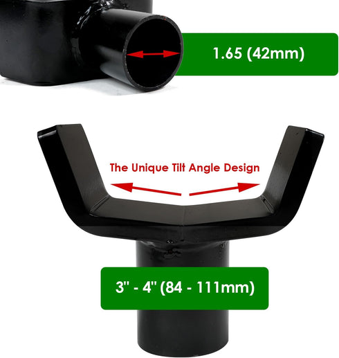 Bottle Jack Adapter for 12t Bottle Jack, Safe Steel Lifting Saddle for 3 Inch and 4 Inch Round & Square Axle Tube
