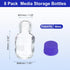 PATIKIL 8 Pack Reagent Media Storage Bottles, 50ml Borosilicate Glass Graduated Round Bottles with GL32 Blue Screw Cap for Lab Water Reagent Liquids, Clear by PATIKIL