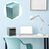 Tatuo 8 Pack Stackable Plastic Paper Trays, Desk Organizer for Classroom, Magazine File, and Documents (Blue Green)